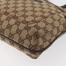 GUCCI GG Canvas Shoulder Bag Beige Silver 122793 Auth 147865-10