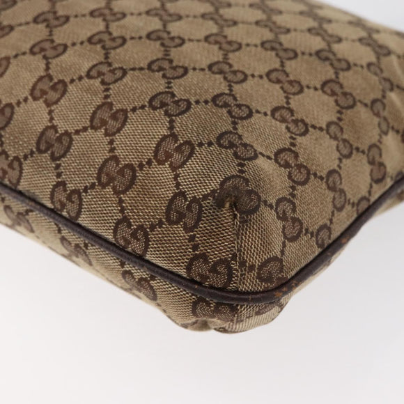 GUCCI GG Canvas Shoulder Bag Beige Silver 122793 Auth 147865