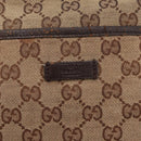 GUCCI GG Canvas Shoulder Bag Beige Silver 122793 Auth 147865-11