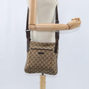 GUCCI GG Canvas Shoulder Bag Beige Silver 122793 Auth 147865-23