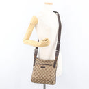 GUCCI GG Canvas Shoulder Bag Beige Silver 122793 Auth 147865-26