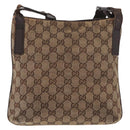 GUCCI GG Canvas Shoulder Bag Beige Silver 122793 Auth 147865-2