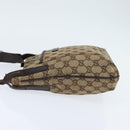 GUCCI GG Canvas Shoulder Bag Beige Silver 122793 Auth 147865-3