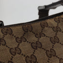 GUCCI GG Canvas Shoulder Bag Beige Silver 122793 Auth 147865-3