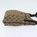 GUCCI GG Canvas Shoulder Bag Beige Silver 122793 Auth 147865-4