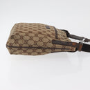 GUCCI GG Canvas Shoulder Bag Beige Silver 122793 Auth 147865-4