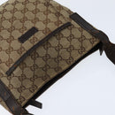 GUCCI GG Canvas Shoulder Bag Beige Silver 122793 Auth 147865-6