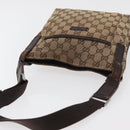 GUCCI GG Canvas Shoulder Bag Beige Silver 122793 Auth 147865-7