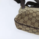 GUCCI GG Canvas Shoulder Bag Beige Silver 122793 Auth 147867-10