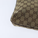 GUCCI GG Canvas Shoulder Bag Beige Silver 122793 Auth 147867-12