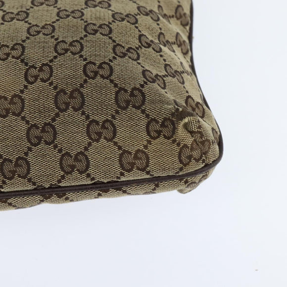 GUCCI GG Canvas Shoulder Bag Beige Silver 122793 Auth 147867