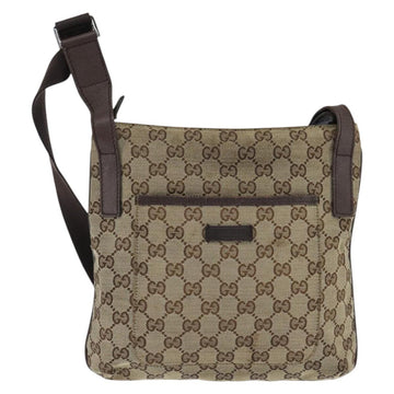 GUCCI GG Canvas Shoulder Bag Beige Silver 122793 Auth 147867 - 0