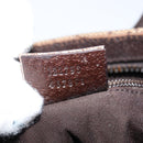 GUCCI GG Canvas Shoulder Bag Beige Silver 122793 Auth 147867-21