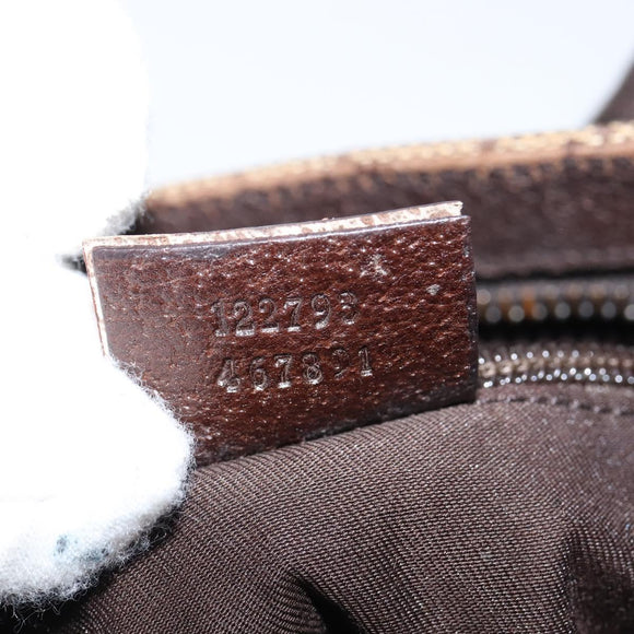 GUCCI GG Canvas Shoulder Bag Beige Silver 122793 Auth 147867