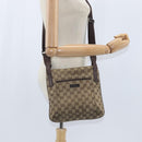 GUCCI GG Canvas Shoulder Bag Beige Silver 122793 Auth 147867-22