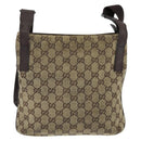 GUCCI GG Canvas Shoulder Bag Beige Silver 122793 Auth 147867-3