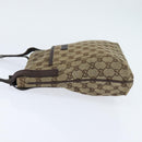 GUCCI GG Canvas Shoulder Bag Beige Silver 122793 Auth 147867-4