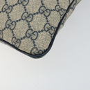 GUCCI GG Supreme Shoulder Bag PVC Navy Silver 201446 Auth 147869-14