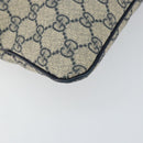 GUCCI GG Supreme Shoulder Bag PVC Navy Silver 201446 Auth 147869-15