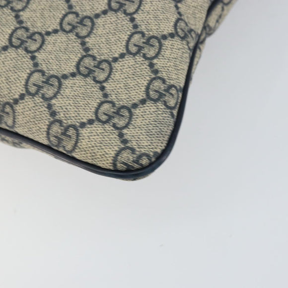 GUCCI GG Supreme Shoulder Bag PVC Navy Silver 201446 Auth 147869