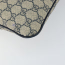 GUCCI GG Supreme Shoulder Bag PVC Navy Silver 201446 Auth 147869-9