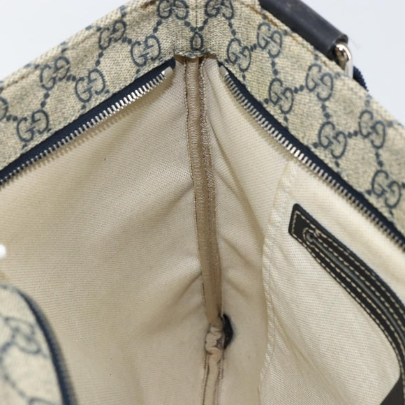 GUCCI GG Supreme Shoulder Bag PVC Navy Silver 201446 Auth 147869