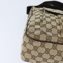 GUCCI GG Canvas Shoulder Bag Beige Silver 131211 Auth 147872-10