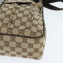GUCCI GG Canvas Shoulder Bag Beige Silver 131211 Auth 147872-11