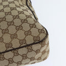 GUCCI GG Canvas Shoulder Bag Beige Silver 131211 Auth 147872-13