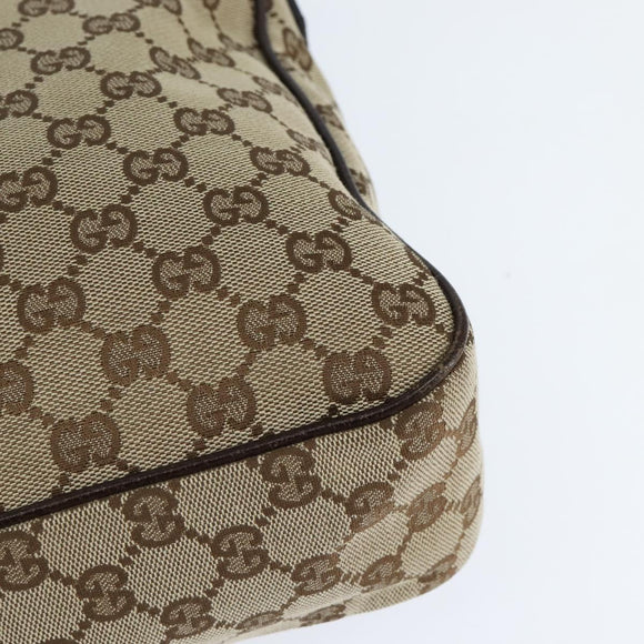 GUCCI GG Canvas Shoulder Bag Beige Silver 131211 Auth 147872