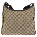 GUCCI GG Canvas Shoulder Bag Beige Silver 131211 Auth 147872-3