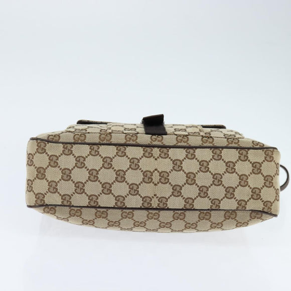 GUCCI GG Canvas Shoulder Bag Beige Silver 131211 Auth 147872