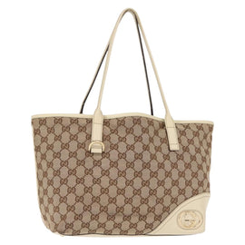 GUCCI GG Canvas Abbey Tote Bag Beige 169946 Auth 147873