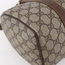 GUCCI GG Supreme Web Sherry Line Boston Bag PVC Beige Gold Auth 147876-14