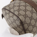 GUCCI GG Supreme Web Sherry Line Boston Bag PVC Beige Gold Auth 147876-16