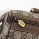 GUCCI GG Supreme Web Sherry Line Boston Bag PVC Beige Gold Auth 147876-18