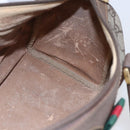 GUCCI GG Supreme Web Sherry Line Boston Bag PVC Beige Gold Auth 147876-21