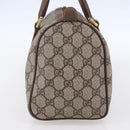GUCCI GG Supreme Web Sherry Line Boston Bag PVC Beige Gold Auth 147876-3
