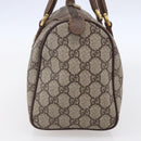 GUCCI GG Supreme Web Sherry Line Boston Bag PVC Beige Gold Auth 147876-4