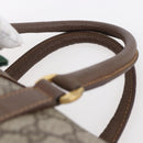 GUCCI GG Supreme Web Sherry Line Boston Bag PVC Beige Gold Auth 147876-8