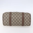 GUCCI GG Supreme Web Sherry Line Boston Bag PVC Beige Gold Auth 147876-5