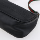 GUCCI Web Sherry Line Accessory Pouch Canvas Black Red Green 92820 Auth 147877-9