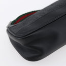 GUCCI Web Sherry Line Accessory Pouch Canvas Black Red Green 92820 Auth 147877-16