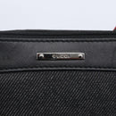 GUCCI Web Sherry Line Accessory Pouch Canvas Black Red Green 92820 Auth 147877-17