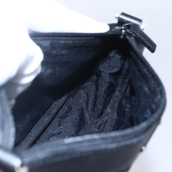 GUCCI Web Sherry Line Accessory Pouch Canvas Black Red Green 92820 Auth 147877