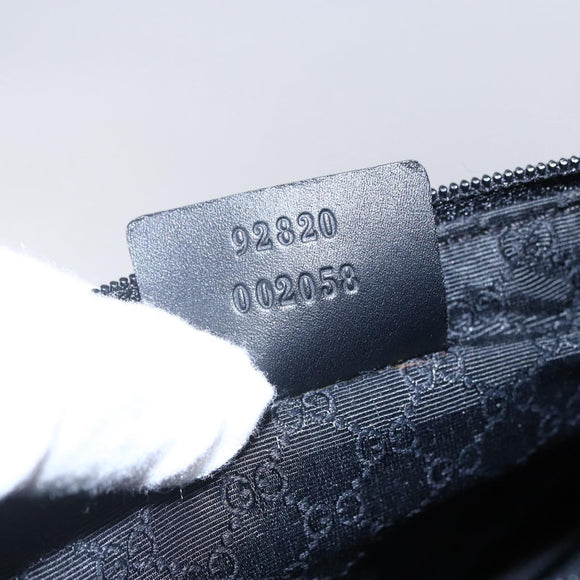 GUCCI Web Sherry Line Accessory Pouch Canvas Black Red Green 92820 Auth 147877