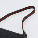 GUCCI Web Sherry Line Accessory Pouch Canvas Black Red Green 92820 Auth 147877-8