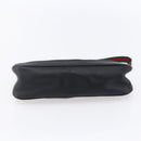 GUCCI Web Sherry Line Accessory Pouch Canvas Black Red Green 92820 Auth 147877-5
