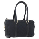 GUCCI GG Canvas Hand Bag Black Gold 000 0851 3754 Auth 147878-1