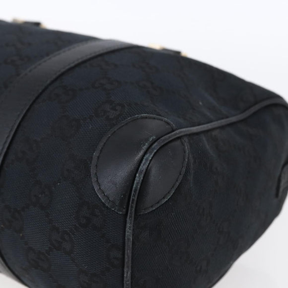 GUCCI GG Canvas Hand Bag Black Gold 000 0851 3754 Auth 147878